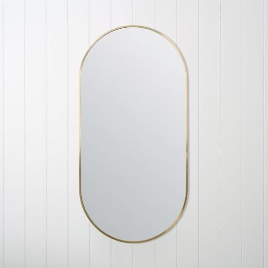 Oval Mirror Brushed Brass