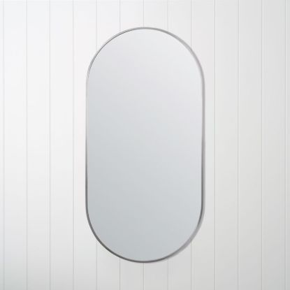 Oval Mirror Stainless Steel