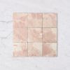 Castle Cove Square Pink Marble Look Matte Tile