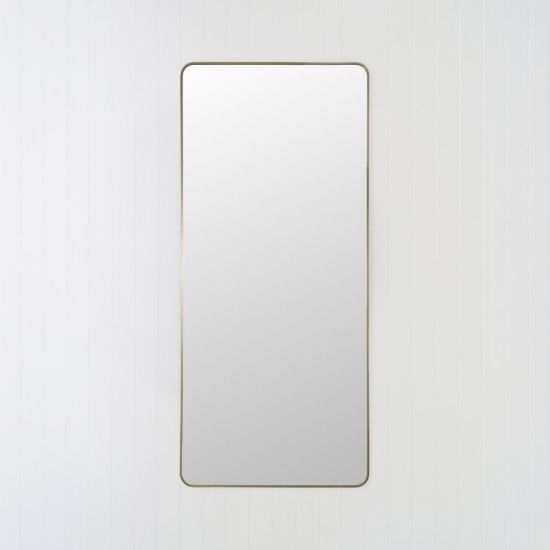 Rectangular Full Length Mirror Antique Brass
