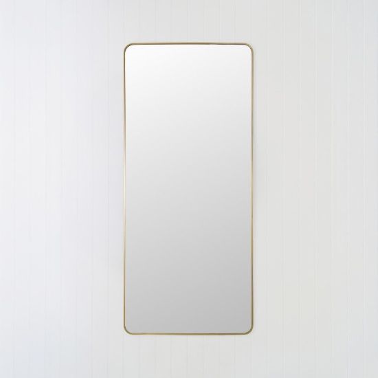 Rectangular Full Length Mirror Brushed Brass