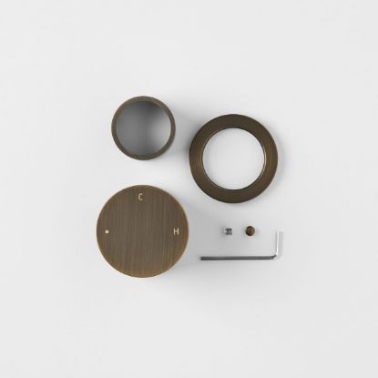 Round Progressive Mixer Trim Kit Antique Brass