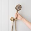Round Shower Hose + Sprayer Brushed Brass
