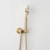 Round Shower Hose + Sprayer Brushed Brass