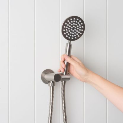 Round Shower Hose + Sprayer Stainless Steel