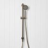Round Hand Shower + Adjustable Rail Antique Brass