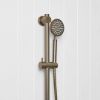 Round Hand Shower + Adjustable Rail Antique Brass