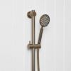 Round Hand Shower + Adjustable Rail Antique Brass