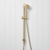 Round Hand Shower + Adjustable Rail Brushed Brass