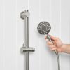 Round Hand Shower + Adjustable Rail Stainless Steel