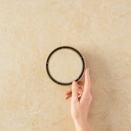 Round Tile Insert Floor Waste Warm Brushed Nickel