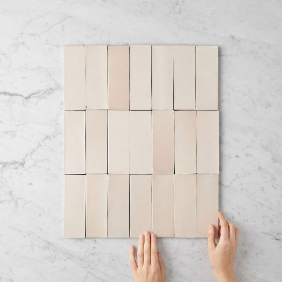 Noosa Semi Gloss Zellige Bone Subway Tile