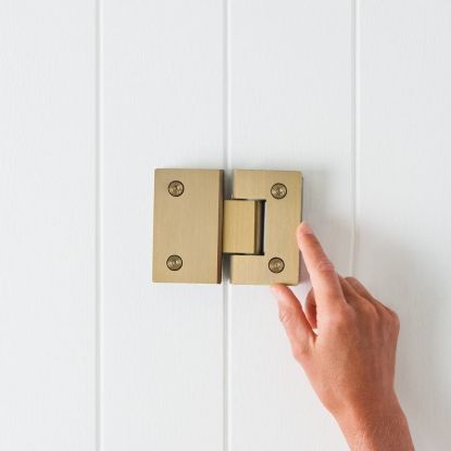 Shower Hinge Glass to Glass Brushed Brass
