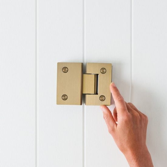 Shower Hinge Glass to Glass Brushed Brass