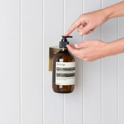 Soap Bottle Holder Warm Brushed Nickel