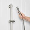 Straight Hand Shower + Adjustable Rail Stainless Steel