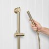 Straight Hand Shower + Adjustable Rail Warm Brushed Nickel