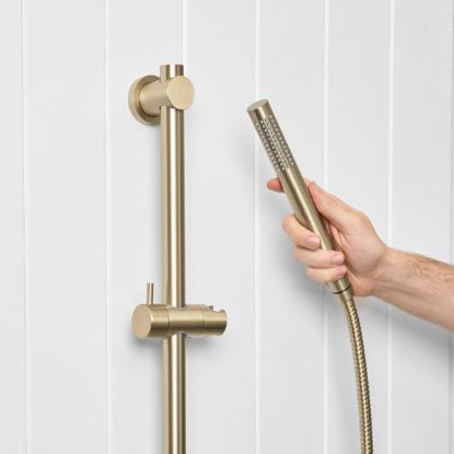 Straight Hand Shower + Adjustable Rail Warm Brushed Nickel