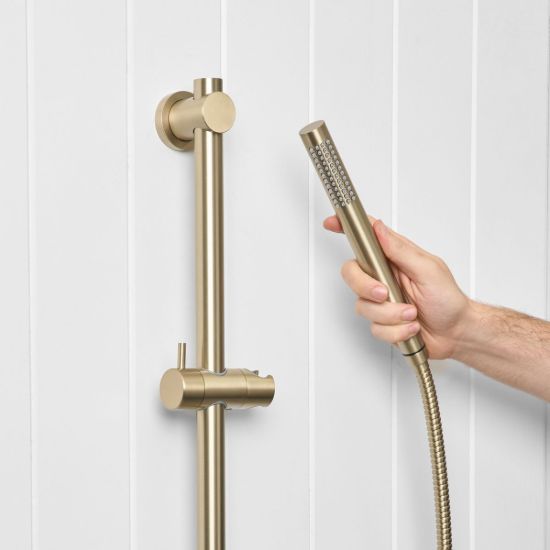 Straight Hand Shower + Adjustable Rail Warm Brushed Nickel