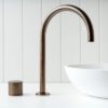 Sydney Basin Spout + Benchtop Progressive Mixer Antique Brass