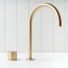 Sydney Basin Spout + Benchtop Progressive Mixer Brushed Brass
