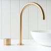 Sydney Basin Spout + Benchtop Progressive Mixer Brushed Brass