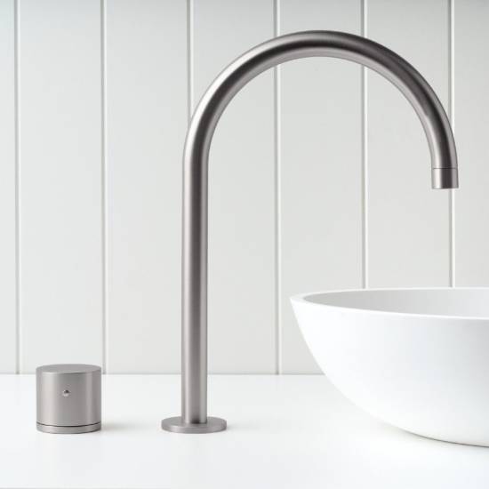 Sydney Basin Spout + Benchtop Progressive Mixer Stainless Steel