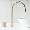 Sydney Basin Spout + Benchtop Progressive Mixer Warm Brushed Nickel