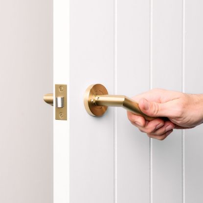 Sydney Door Handle with Lock Brushed Brass