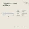 Sydney Door Handle with Lock Stainless Steel