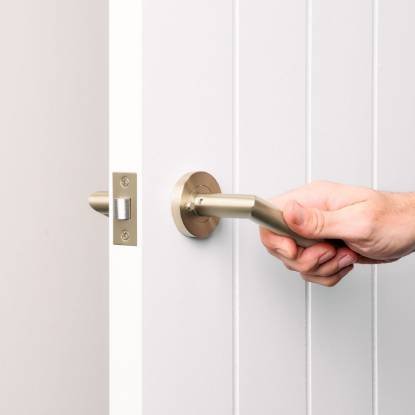 Sydney Door Handle with Lock Warm Brushed Nickel