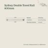 Sydney Double Towel Rail 600mm Matte Black