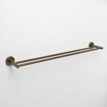 Sydney Double Towel Rail 750mm Antique Brass