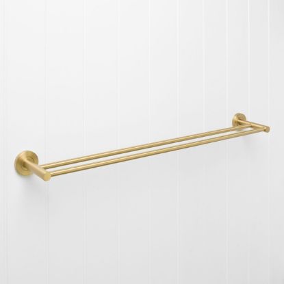 Sydney Double Towel Rail 750mm Brushed Brass