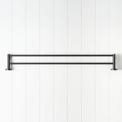 Sydney Double Towel Rail 750mm Matte Black