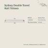 Sydney Double Towel Rail 750mm Matte Black