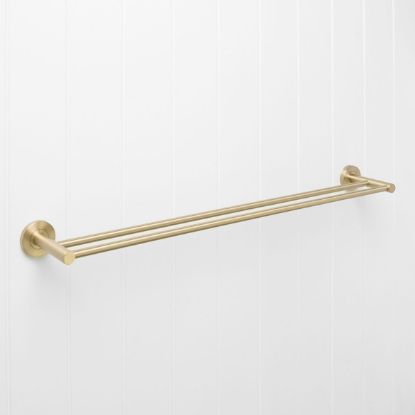 Sydney Double Towel Rail 750mm Warm Brushed Nickel