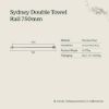 Sydney Double Towel Rail 750mm Warm Brushed Nickel