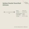 Sydney Double Towel Rail 600mm Brushed Brass