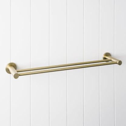 Sydney Double Towel Rail 600mm Warm Brushed Nickel