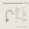 Sydney Round Kitchen Mixer Stainless Steel
