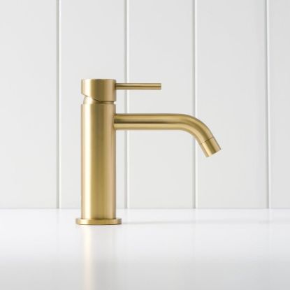 Sydney Short Basin Mixer Brushed Brass