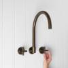 Sydney Swivel Spout + Cross Taps Antique Brass
