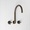 Sydney Swivel Spout + Cross Taps Antique Brass