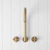 Sydney Swivel Spout + Cross Taps Brushed Brass