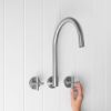 Sydney Swivel Spout + Cross Taps Stainless Steel