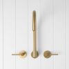 Sydney Swivel Spout + Double Handle Taps Brushed Brass