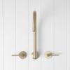 Sydney Swivel Spout + Double Handle Taps Warm Brushed Nickel