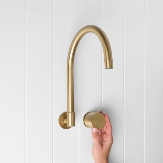 Sydney Swivel Spout + Progressive Mixer Brushed Brass