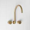 Sydney Swivel Spout + Round Taps Brushed Brass